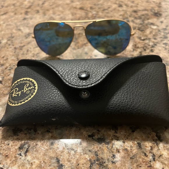 Ray-Ban aviators - blue reflective mirror lenses - Picture 3 of 6